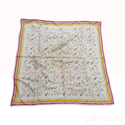 Sale Photo Thumbnail #277: Louis Vuitton x Takashi Murakami Monogram Multicolore Silk Scarf