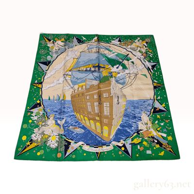 Sale Photo Thumbnail #265: Hermes Silk Carre 90 Scarf Hermes Flagship Pattern NWT