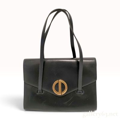 Sale Photo Thumbnail #292: Christian Dior Vintage Black Leather CD Clasp Shoulder Bag