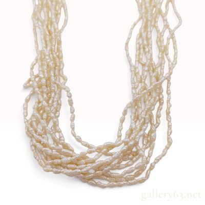 Sale Photo Thumbnail #232: 10-Strand Keshi Pearl Necklace with Silver Box Clasp