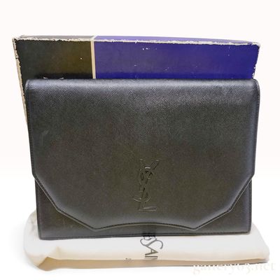 Sale Photo Thumbnail #27: Yves Saint Laurent Vintage Black Saffiano Leather Envelope Clutch
