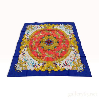 Sale Photo Thumbnail #84: Hermes Luna Park Jacquard Silk 90cm Scarf