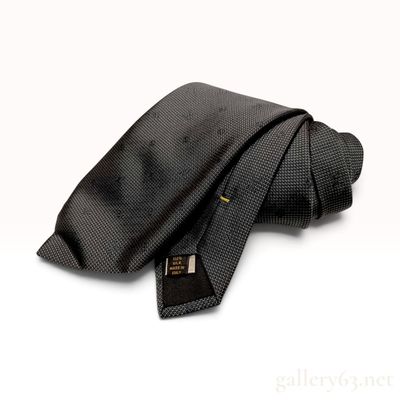 Sale Photo Thumbnail #32: Louis Vuitton Men's Charcoal Gray Tonal Monogram Silk Necktie