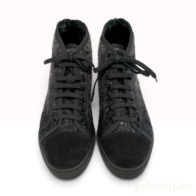 Sale Photo Thumbnail #138: Louis Vuitton Punchy Wool and Sequin High Top Sneakers Size 37