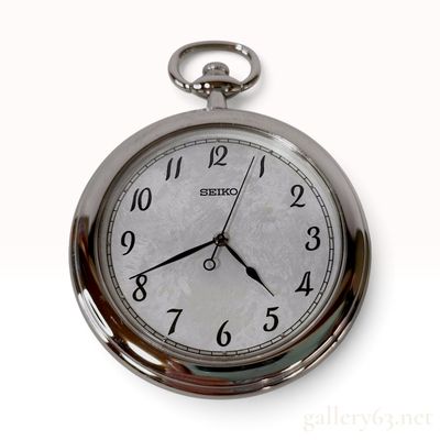 Sale Photo Thumbnail #131: Seiko JAL Commemorative Sterling Silver Pocket Watch Reference 7N01-0030