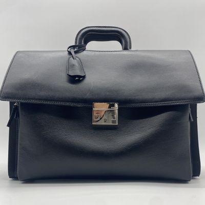 Sale Photo Thumbnail #151: Gucci Two-Compartment Black Leather and Canvas Business Briefcase