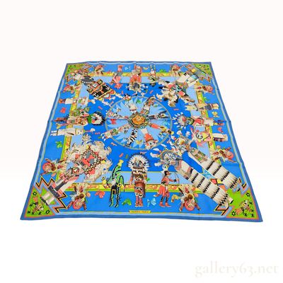 Sale Photo Thumbnail #20: Hermes Kachinas Silk Scarf by Kermit Oliver