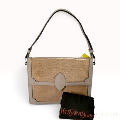 Sale Photo Thumbnail #140: Yves Saint Laurent Vintage Genuine Lizard Leather Shoulder Bag