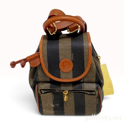 Sale Photo Thumbnail #110: Fendi Vintage Pequin Striped Coated Canvas Mini Backpack