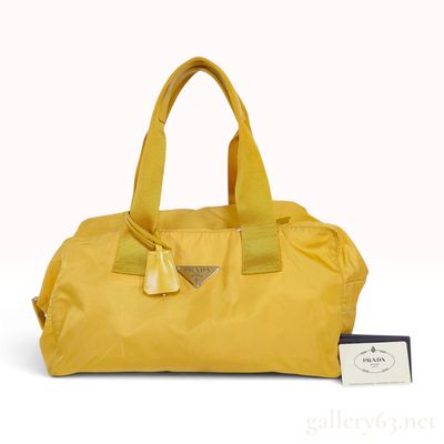 Sale Photo Thumbnail #112: Prada Yellow Tessuto Nylon Small Duffle Bag