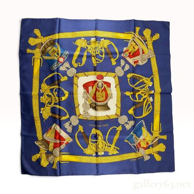 Sale Photo Thumbnail #38: Hermes Grand Uniforme Silk Scarf designed by Joachim Metz