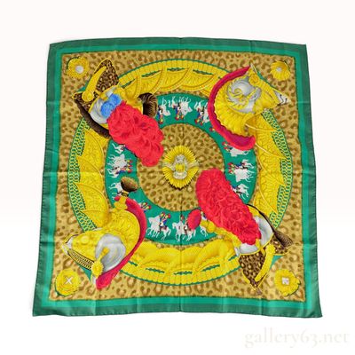 Sale Photo Thumbnail #247: Hermes Casques et Plumets Silk Scarf by Julia Abadie
