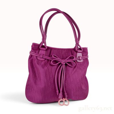 Sale Photo Thumbnail #289: Christian Dior Fuchsia Diorissimo Canvas Romantique Bow Tote