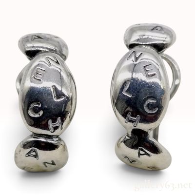 Sale Photo Thumbnail #148: Chanel Sterling Silver Logo Clip-on Hoop Earrings