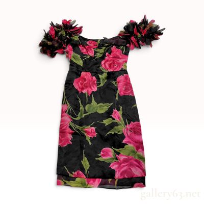 Sale Photo Thumbnail #183: D&G Dolce and Gabbana Floral Print Silk Ruffle Mini Dress