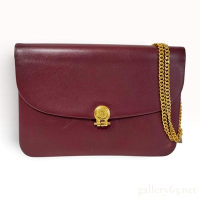 Sale Photo Thumbnail #74: Christian Dior Vintage Burgundy Leather Chain Flap Shoulder Bag