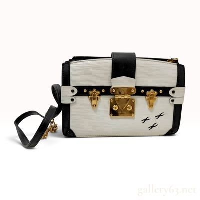 Sale Photo Thumbnail #57: Louis Vuitton White Epi Leather Petite Malle Birds Trunk Bag