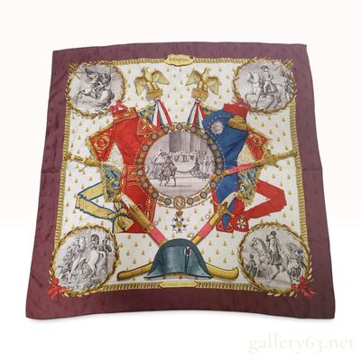 Sale Photo Thumbnail #189: Hermes Napoleon Silk Bee Jacquard Scarf by Philippe Ledoux