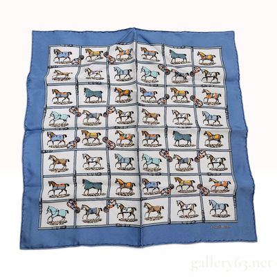 Sale Photo Thumbnail #290: Hermes Couvertures et Tenues de Jour Silk Gavroche Pocket Square