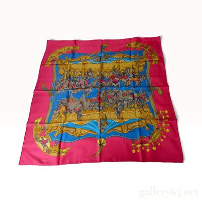 Sale Photo Thumbnail #76: Hermes Tournez Manege Silk Scarf Designed by Cathy Latham
