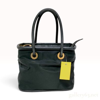 Sale Photo Thumbnail #271: Celine Black Nylon and Leather Circle Tote Bag