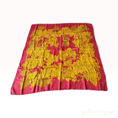 Sale Photo Thumbnail #109: Chanel CC Logo Grape and Tassel Motif Silk Scarf