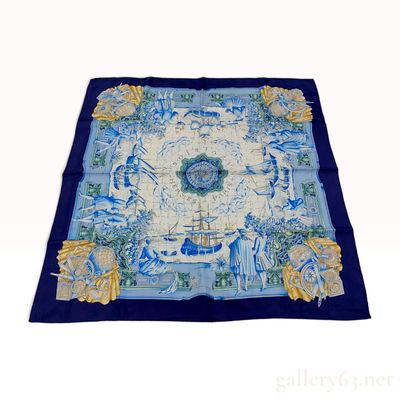 Sale Photo Thumbnail #122: Hermes Les Voiles de Paris Silk Carre Scarf