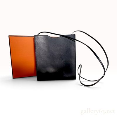Sale Photo Thumbnail #118: Hermes Black Box Calf Onimaitou Crossbody Bag with Box