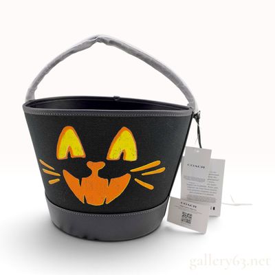 Sale Photo Thumbnail #147: Coach Halloween Lucky Black Cat Trick-or-Treat Bucket Bag new with tags