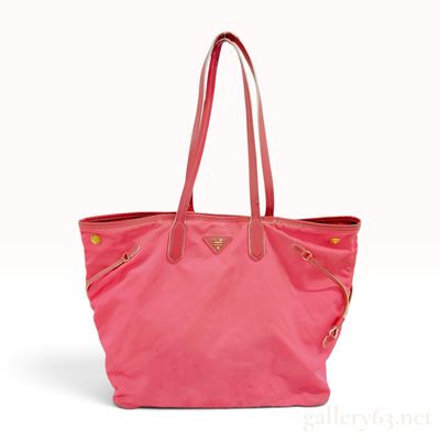 Sale Photo Thumbnail #275: Prada Saffiano-Trimmed Tessuto Tote Bag in Pink