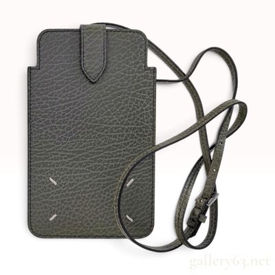Sale Photo Thumbnail #187: Maison Margiela Grained Leather Phone Pouch with Crossbody Strap