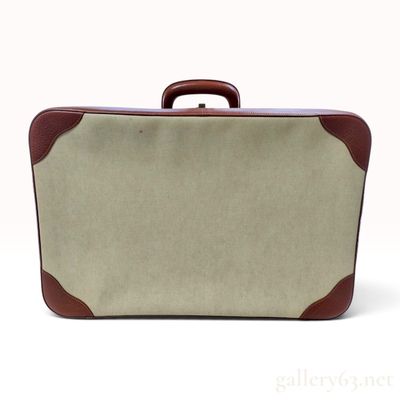 Sale Photo Thumbnail #168: Hermes Vintage Toile Canvas and Grained Leather Hardside Suitcase