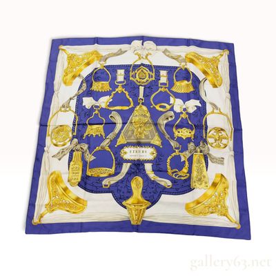 Sale Photo Thumbnail #270: Hermes Etriers Silk Scarf by Francoise de la Perriere
