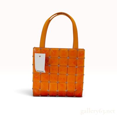 Sale Photo Thumbnail #259: Gianni Versace Orange Faceted Resin Tile Handbag