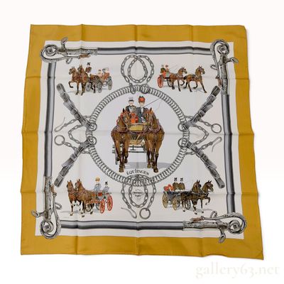 Sale Photo Thumbnail #102: Hermes Equipages Silk Scarf by Philippe Ledoux