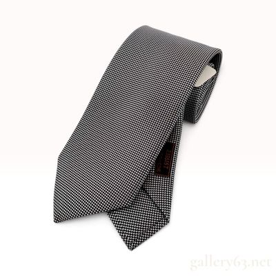 Sale Photo Thumbnail #159: Hermes Black and White Micro-Check Silk Tie with Original Box and Tags