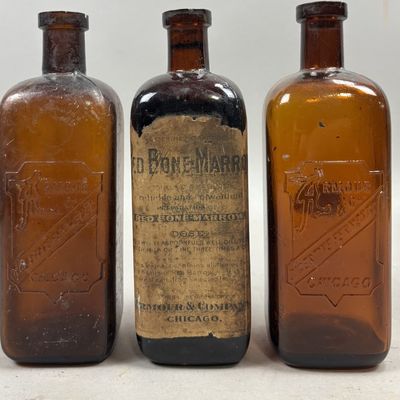 Sale Photo Thumbnail #288: Lot of 3 Armour Red Bone Marrow 2 Empty Bottles 1 Full Bottle