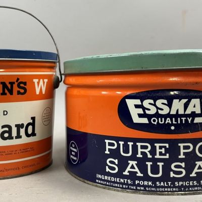 Sale Photo Thumbnail #405: Wilson's 4lb Lard & EssKay 12lb Sausage Tins