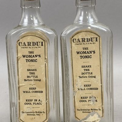 Sale Photo Thumbnail #293: Pair Cardui The Woman's Tonic Glass Bottles