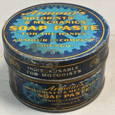 Sale Photo Thumbnail #240: Armour's Motorists' & Mechanics' Soap Paste Tin