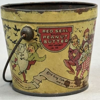 Sale Photo Thumbnail #243: Red Seal 10oz Peanut Butter Tin Bucket with Handle