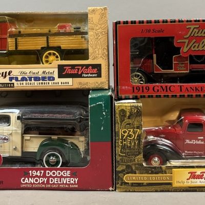 Sale Photo Thumbnail #197: Lot of 4 True Value Die Cast Metal Trucks