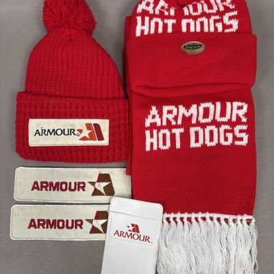 Sale Photo Thumbnail #371: Armour 2 Hats & Patches 1 Scarf Pocket Protector