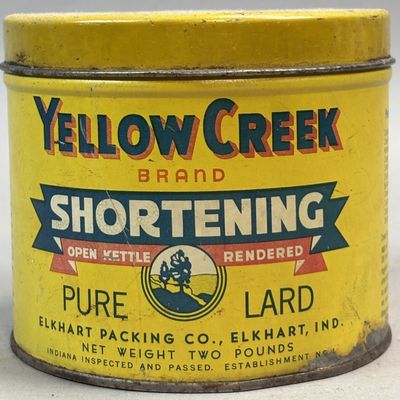 Sale Photo Thumbnail #227: YellowCreek 2lbs Shortening Tin Elkhart Indiana