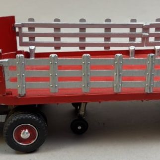 Sale Photo Thumbnail #88: 1950s Hubley Stake Bed Log Truck Tractor Trailer