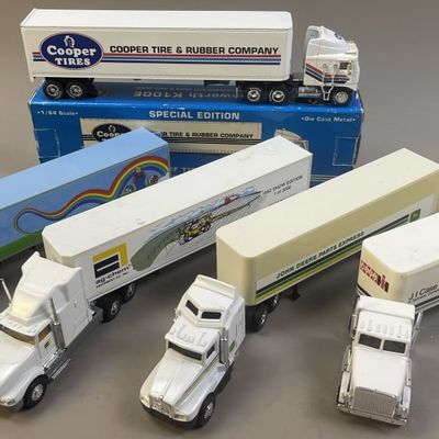 Sale Photo Thumbnail #163: 5 Die Cast Metal Semi Trucks Cooper Tires JD IH 1:64 scale