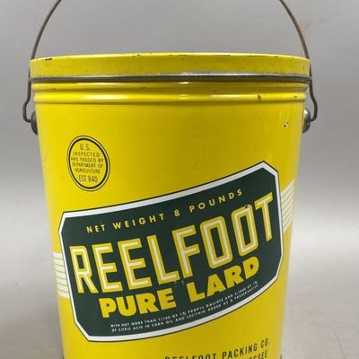 Sale Photo Thumbnail #272: Reedfoot 8lb Pure Lard Tin Bucket w/ Handle