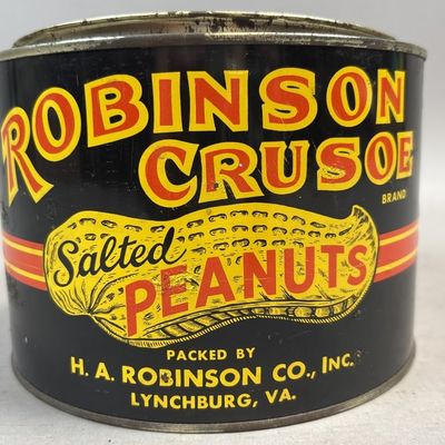Sale Photo Thumbnail #216: Robinson Crusoe 3 lb Salted Peanut Tin