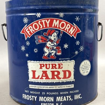 Sale Photo Thumbnail #280: Frosty Morn 25lb Pure Lard Tin Bucket w/ Handles