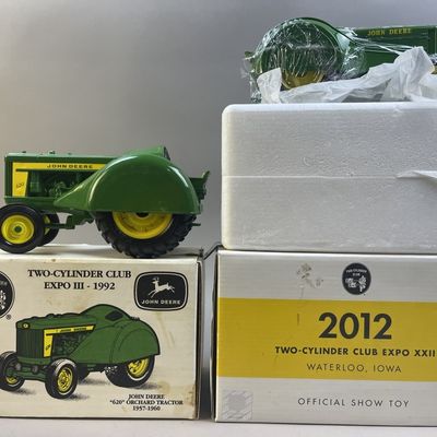 Sale Photo Thumbnail #144: Pair John Deere Cast Iron Tractors NOS